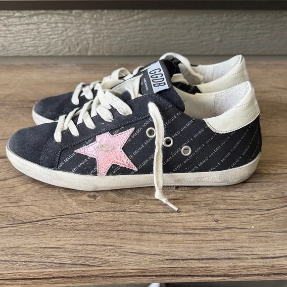 Golden Goose Lilla Women Black and Pink Star Sneakers size 37/7 - Picture 5 of 11